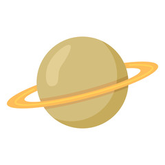 Vector Color Flat Icon - Saturn Planet