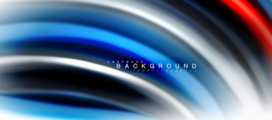 Fluid liquid mixing colors concept on light grey background, curve flow, trendy abstract layout template for business or technology presentation or web brochure cover, wallpaper