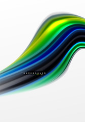 Fluid liquid mixing colors concept on light grey background, curve flow, trendy abstract layout template for business or technology presentation or web brochure cover, wallpaper