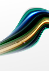 Fototapeta premium Fluid liquid mixing colors concept on light grey background, curve flow, trendy abstract layout template for business or technology presentation or web brochure cover, wallpaper