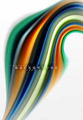 Fluid liquid mixing colors concept on light grey background, curve flow, trendy abstract layout template for business or technology presentation or web brochure cover, wallpaper