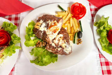 Serbian stuffed gourmet steak