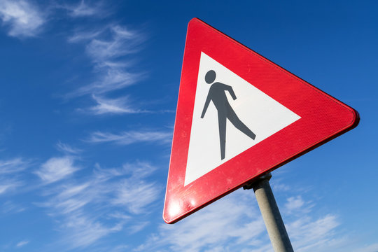 Dutch road sign: pedestrians