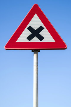 Dutch road sign: dangerous crossing