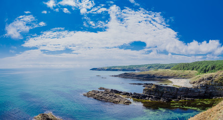 Beach of the Black Sea in Sinemorets, Bulgaria.View of coast near Sinemorets in Bulgaria.