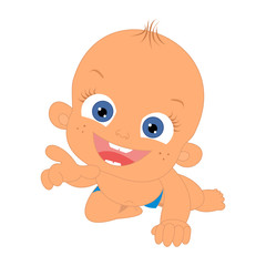 Kid. Suckling. Vector illustration isolated on white background.