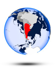 Argentina on globe
