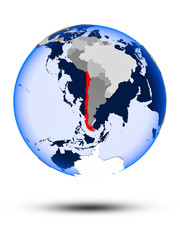 Chile on globe