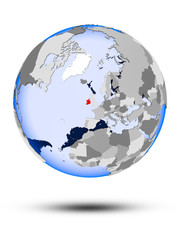 Ireland on globe