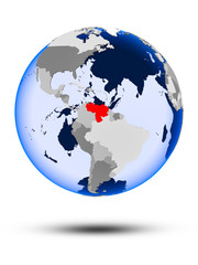 Venezuela on globe