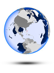 Bahamas on globe