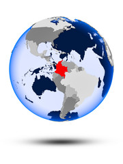Colombia on globe