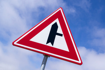 Dutch road sign: road junction with priority over minor road from the right
