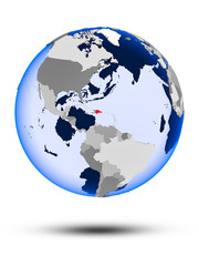 Naklejka premium Dominican Republic on globe