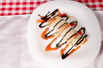 Pancakes with ice cream