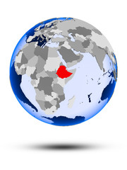 Ethiopia on globe