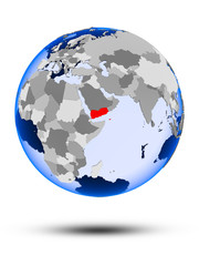 Yemen on globe