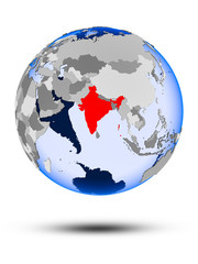 India on globe