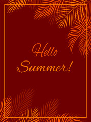 red background hello summer