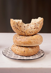 round buns matches on marble stone