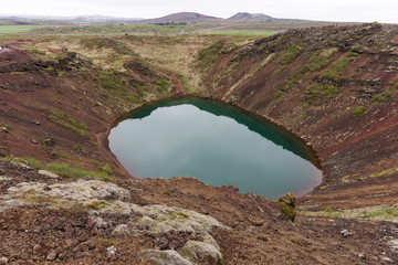Keri&eth; volcanic crater lake also called Kerid or Kerith in Iceland. Part of the Golden Circle route
