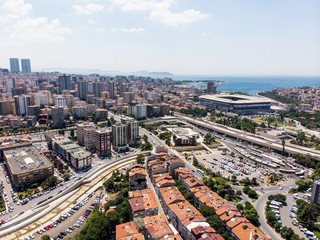 Istanbul, Turkey - February 23, 2018: Aerial Drone View of Kadikoy / Istanbul