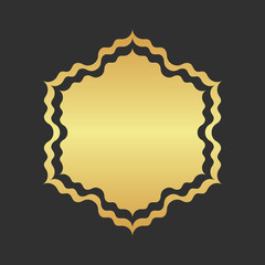 Abstract golden frame. Luxury gold ornamental element. 
