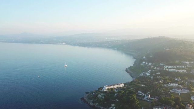 aerial view of Dalkey coast in Dublin, Ireland