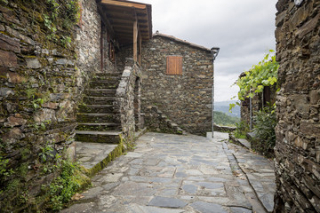 a street in Casal Novo Schist Village (Serra da Lousã), Lousã, Portugal