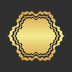 Abstract golden frame. Luxury gold ornamental element. 