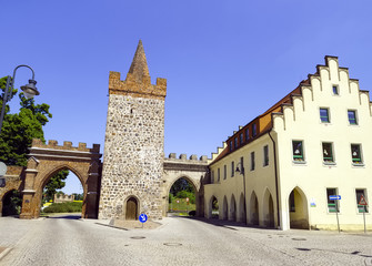 Heidetor, Teil der ehemaligen Stadtbefestigung, Zerbst/Anhalt, Sachsen-Anhalt, Deutschland