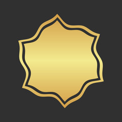 Abstract golden frame. Luxury gold ornamental element. 