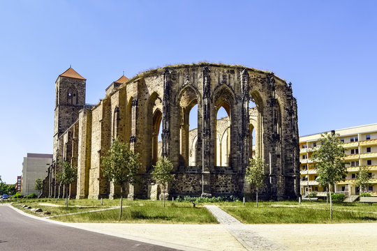 Ruine Kirche Sankt Nikolai, Zerbst/Anhalt, Sachsen-Anhalt, Deutschland