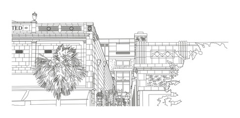 Obraz premium Columbia, SC - Buildings on Main St