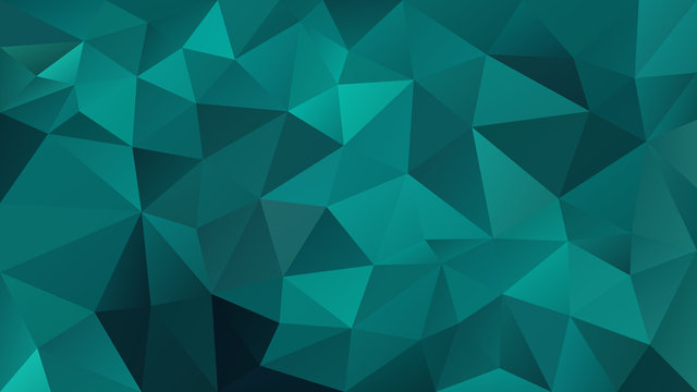 vector abstract irregular polygonal background - triangle low poly pattern - blue, green, aqua, teal color
