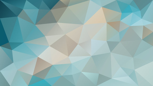 vector abstract irregular polygonal background - triangle low poly pattern - blue, turquoise, beige and gray color