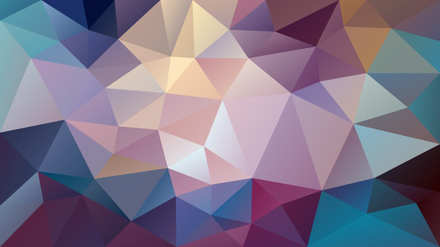 vector abstract irregular polygonal background - triangle low poly pattern - purple, violet, blue, maroon, old pink, orange, peach color