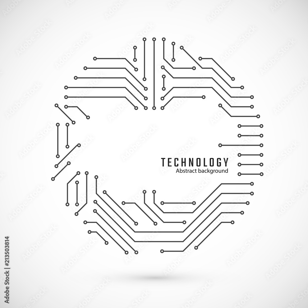 Poster abstract technology background. print of circuit. circuit board texture. vector illustration