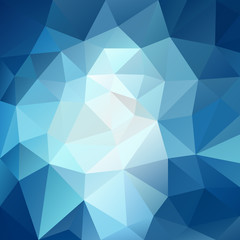 Obraz premium vector abstract irregular polygonal square background - triangle low poly pattern - sky blue color with light in the middle