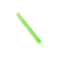 green color pencil on white background