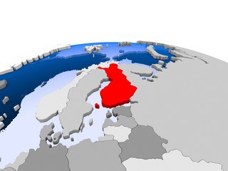 Finland on political globe