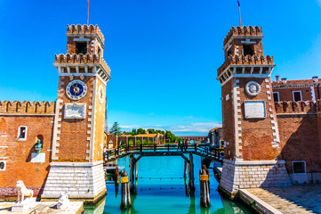 Towers in Arsenal in Venice, Italy