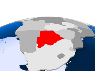 Fototapeta premium Botswana on political globe