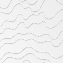 Abstract paper cut background. Wavy white illustration.