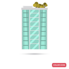 Modern multi apartment house color flat icon