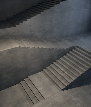 industrial modern concrete stairs space