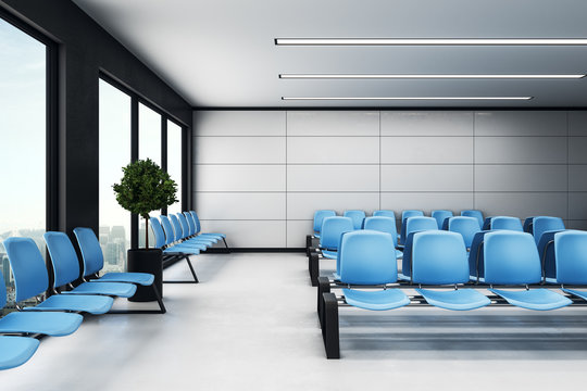 modern airport waiting hall