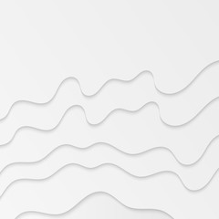 Abstract paper cut background. Wavy white illustration.