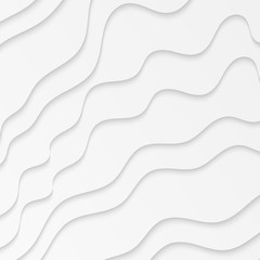 Abstract paper cut background. Wavy white illustration.