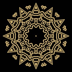 Floral Geometric Pattern with hand-drawing Mandala. Vector super illustration. For fabric, textile, bandana, scarg, colored print